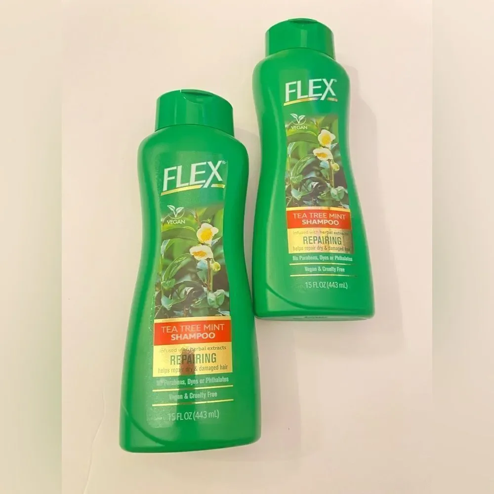 🛍️2 Pack FLEX Tea Tree Mint Shampoo Repairing 15 FL OZ